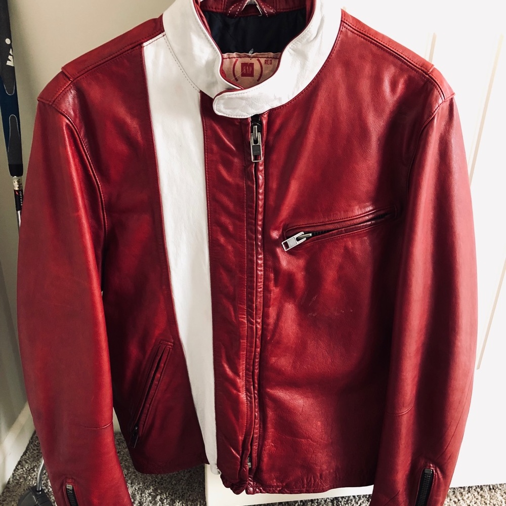 Gap 1969 (red) leather jacket - mens size small